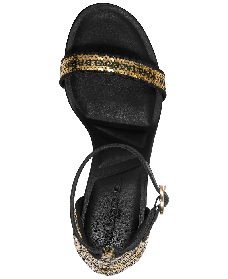 Karl Lagerfeld Paris Kenz Logo Sequin Dress Sandals