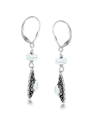 American West Jewelry Sterling Silver White Howlite Pear-Shaped Concha Lever Back Earrings