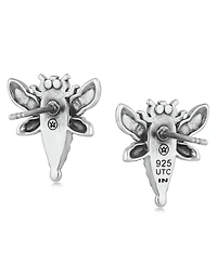American West Jewelry Sterling Silver Denim Lapis Dragonfly Stud Earrings