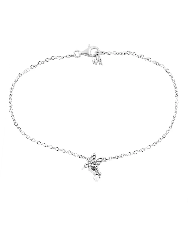American West Jewelry Sterling Silver Hummingbird Anklet, 10 Inches