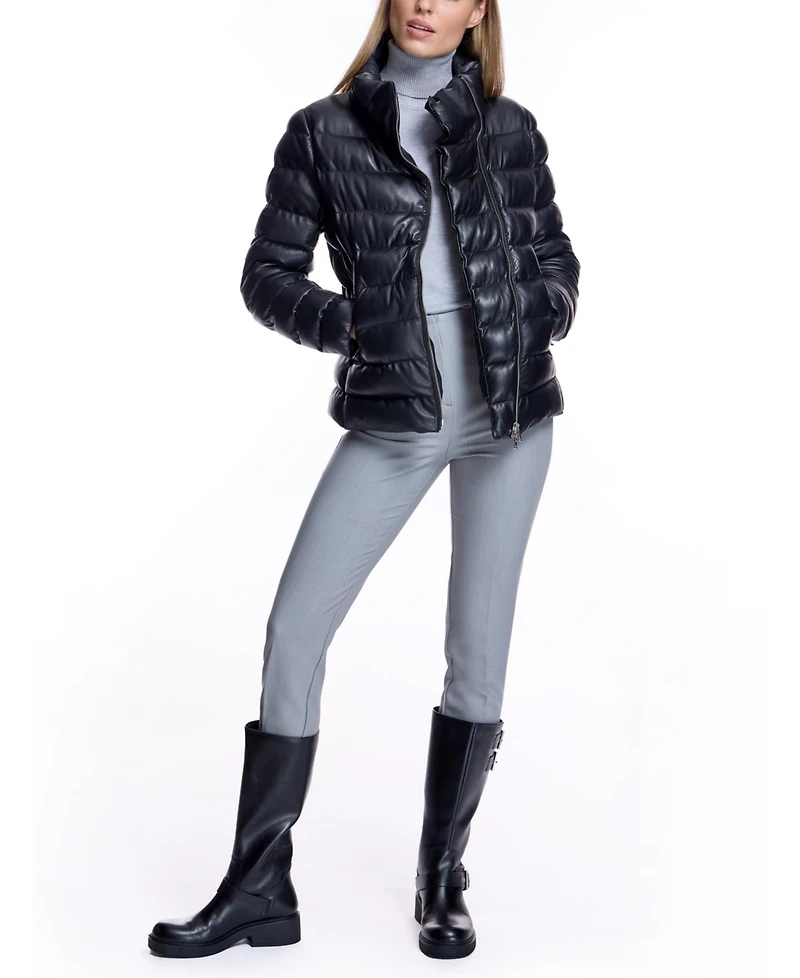 Julia & Stella by Maximilian Women's Horizontal Leather Jacket