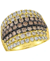 Le Vian Chocolate Ombre Diamond (1.63 ct. t.w.) and Vanilla Diamond (0.56 ct. t.w.) Ring in 14K Honey Gold