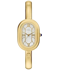 Fossil Women's Sloan Three-Hand Gold-Tone Stainless Steel Bangle Watch, 25mm