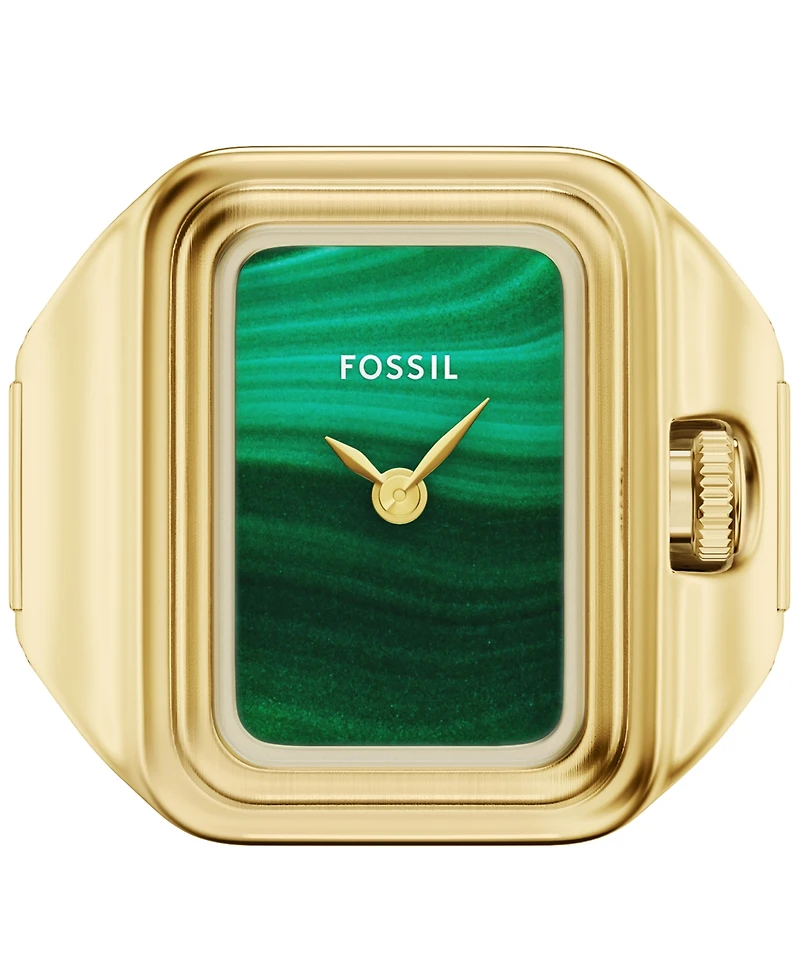 Fossil Women's Raquel Watch Ring Two-Hand Gold-Tone Stainless Steel Watch, 14mm