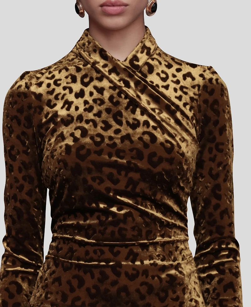 Avec Les Filles Women's Wrap Neck Long Sleeve Top