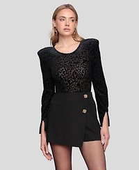 Avec Les Filles Women's Long Sleeve Bodysuit Top