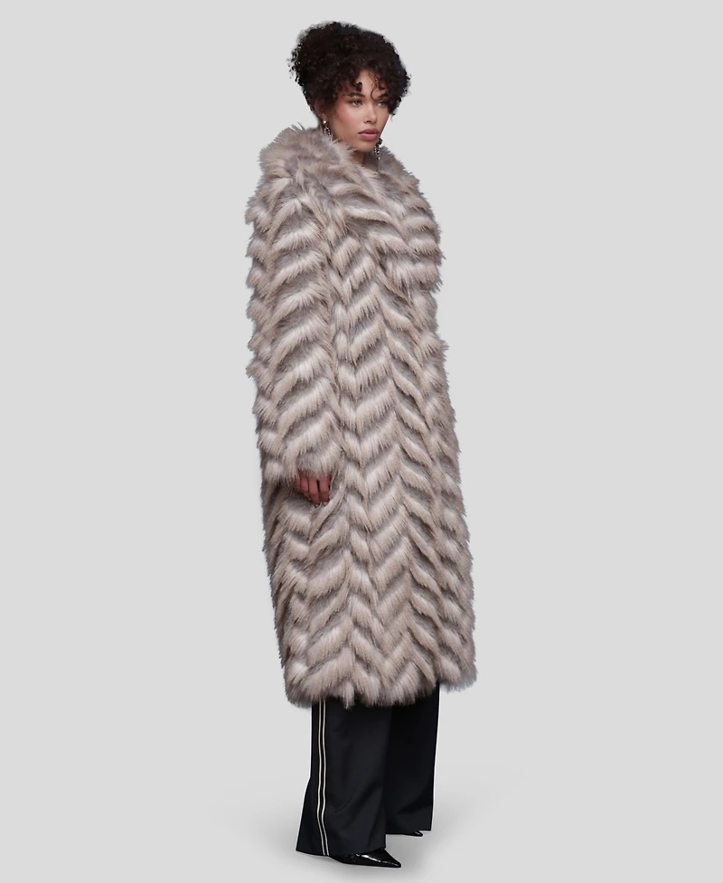 Avec Les Filles Women's Chevron Hook and Eye Coat