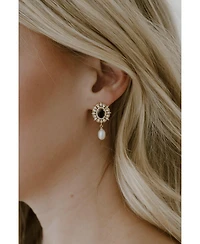 Untamed Petals Gilded Pearl Drop Earrings