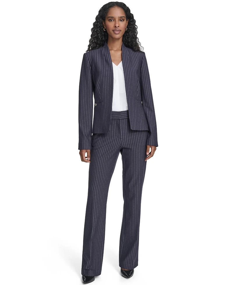 Tommy Hilfiger Women's Open Front Striped Blazer