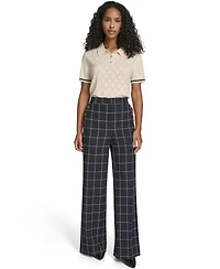 Tommy Hilfiger Women's High Rise Windowpane Sailor Pants