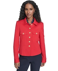Tommy Hilfiger Women's Military Style Button Front Twill Jacket