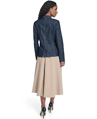 Tommy Hilfiger Women's One Button Denim Blazer