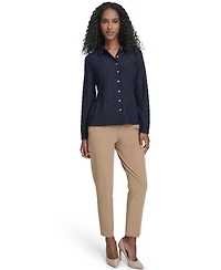 Tommy Hilfiger Women's Floral Clip Button-Up Top