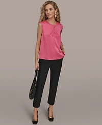 Donna Karan New York Women's Solid Sleeveless Twist Neck Top
