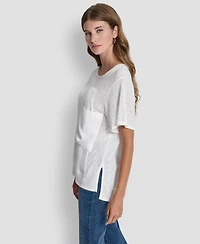 Dkny Women's Crewneck Short Sleeve T-Shirt