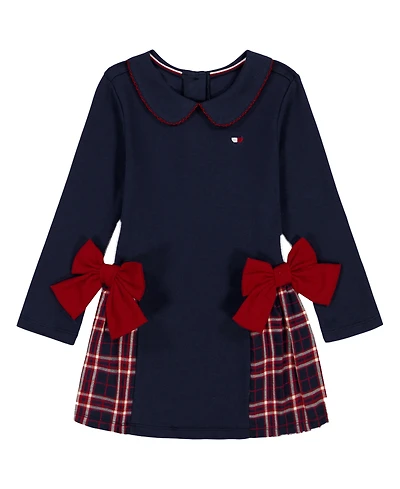 Tommy Hilfiger Girls Toddler 2T-4T Peter Pan Collar Plaid Detail Dress