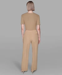 Karl Lagerfeld Paris Women's Wide-Leg Ankle Pants