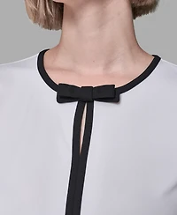 Karl Lagerfeld Paris Women's Short-Sleeve Contrast Piping Top