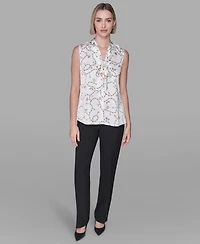 Karl Lagerfeld Paris Women's Sleeveless Printed Top