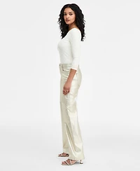 Guess Women's Foil High-Rise Wide-Leg Jeans