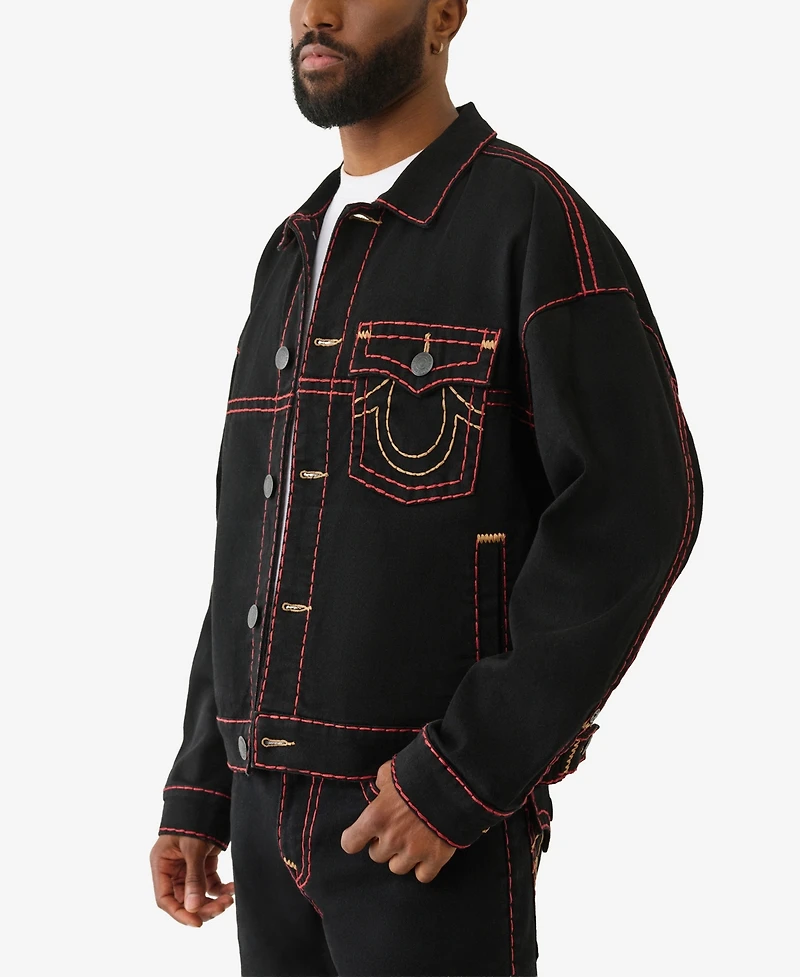 True Religion Men's Super T Boxy Crop Denim Jacket