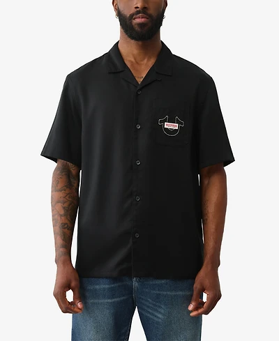 True Religion Men's Graphic Camp Short-Sleeve Shirt