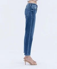 Flying Monkey Women's High Rise Ankle Straight Jeans
