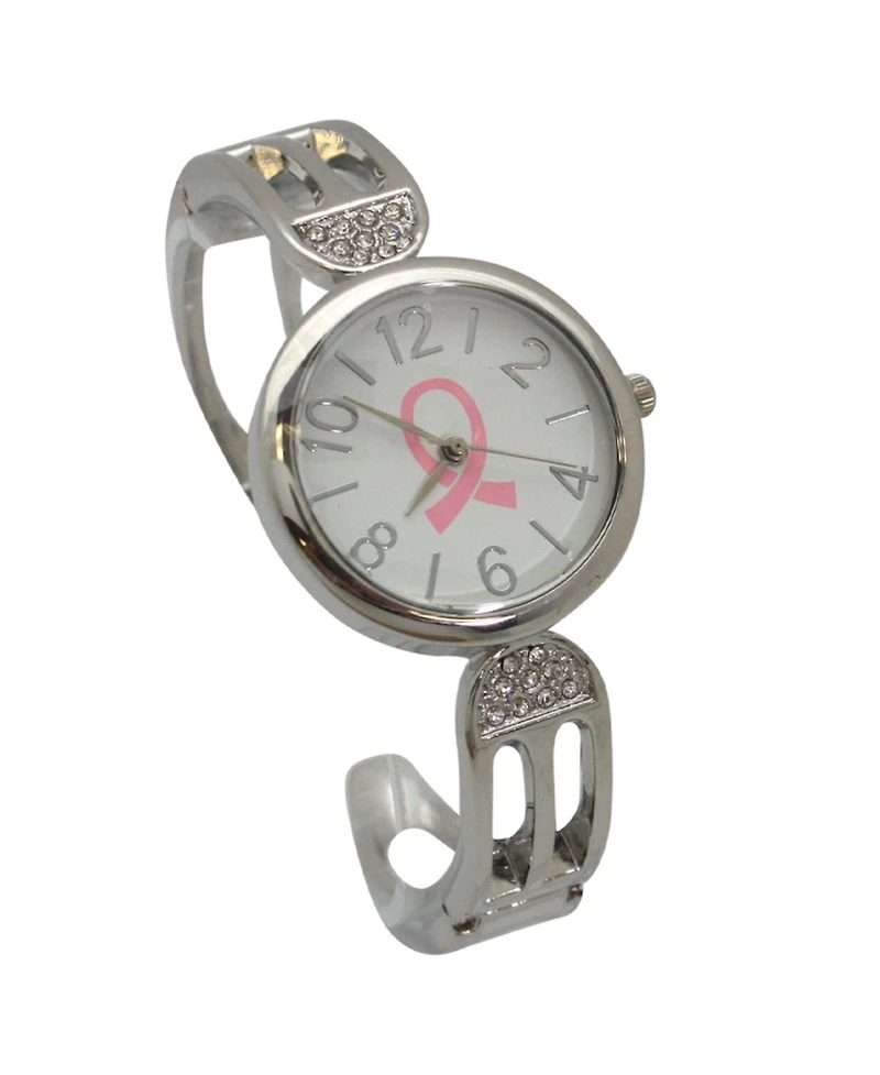 Olivia Pratt Breast Cancer Awareness Ribbon Bangle Watch