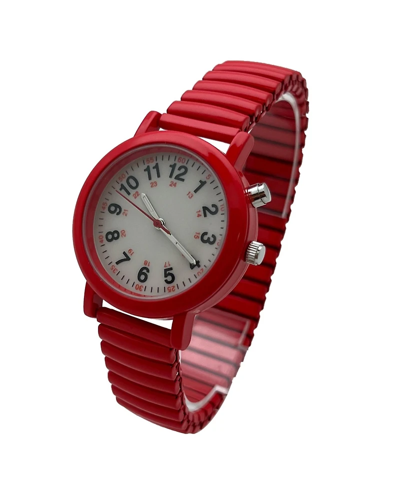 Olivia Pratt Stretch Band Easy Read Nurse Watch with Second Hand Women Watch