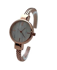 Olivia Pratt Rose Gold Every Day Thin Marble Face Bangle Women Watch