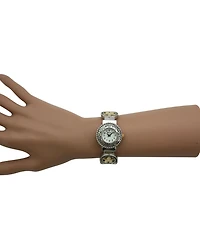 Two Tone Circles Shape Bangle Women Watch