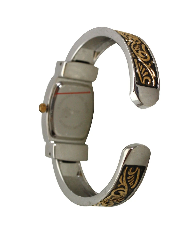 Olivia Pratt Two Tone Delicate Textured Bangle Women Watch