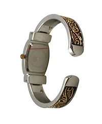 Olivia Pratt Two Tone Delicate Textured Bangle Women Watch