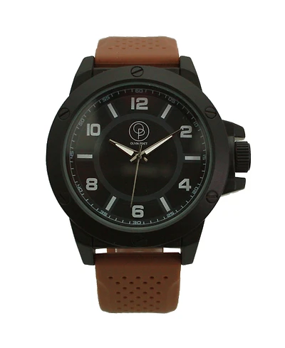 Olivia Pratt Brown Black Three-Hand Silicone Band Men Watch