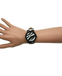 Olivia Pratt White Zebra Colorful Strap Women Watch