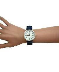 Olivia Pratt Navy Solid Silicone Bold Numbers Women Watch