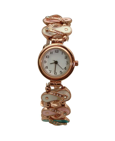 Olivia Pratt Rose Gold Flip Flops Theme Women Watch