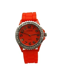 Olivia Pratt Every Day Silicone and Rhinestones Colorful Women Watch