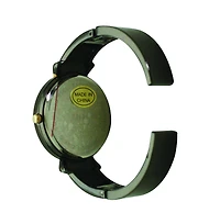 Gunmetal Gold Olivia Pratt Elegant Emerald Rhinestone Solid Metal Bangle Watch