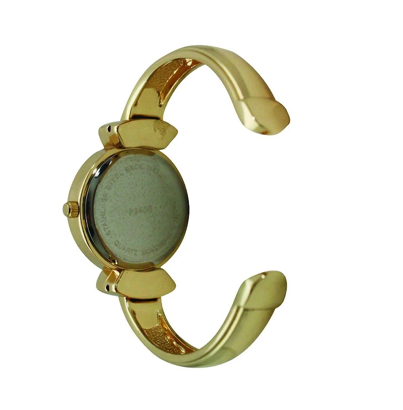 Olivia Pratt Gold Olivia Pratt Pearl Tone Face Metal Bangle Watch