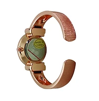 Rose Gold Olivia Pratt Every Day Textured and Rhinestone Metal Bangle Watch