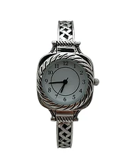Olivia Pratt Detailed Elegant Metal Cuff Women Watch, Silver