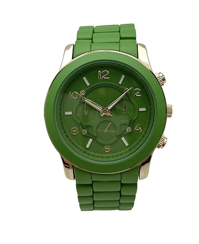 Olivia Pratt Green Big Bold Soft Band Boyfriend Women Watch
