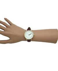 Olivia Pratt Red Snake Print Leather Strap Watch