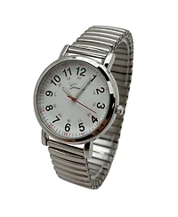 Olivia Pratt Silver Bold Numbers and Casual Stretch Band Women Watch