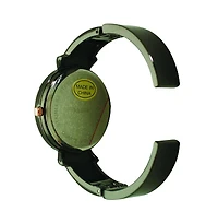 Gunmetal Rose Gold Olivia Pratt Elegant Emerald Rhinestone Solid Metal Bangle Watch