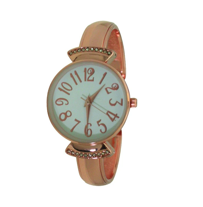 Olivia Pratt Rose Gold Olivia Pratt Every Day Large Numbers Dial Metal Bangle Watch