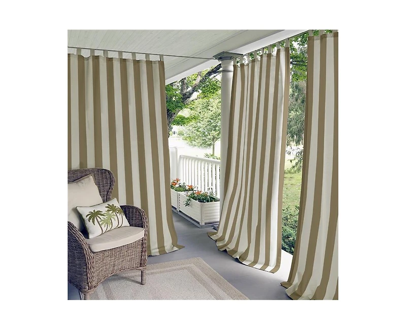 Elrene Home Fashions Highland Stripe Indoor/Outdoor Window Curtain