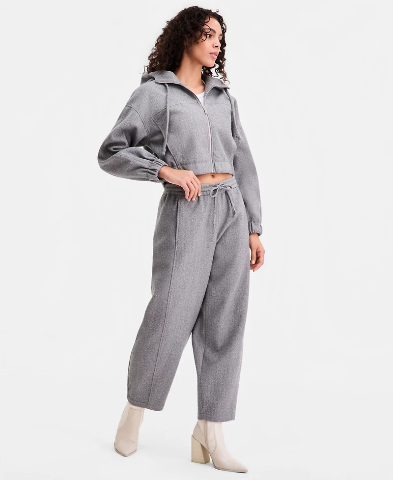 Bar Iii Women's Felt Barrel-Leg Drawstring Pants, Macy's Exclusive