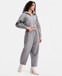 Bar Iii Women's Felt Barrel-Leg Drawstring Pants, Macy's Exclusive